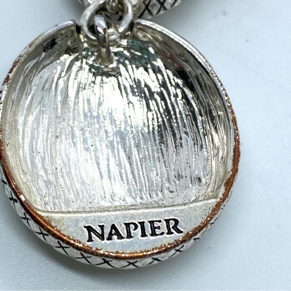 NAPIER Silvertone Dangle Drop Chain Necklace - Picture 3 of 6
